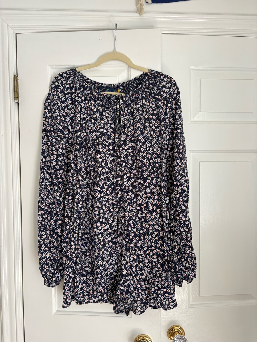 Polo Ralph Lauren Floral Romper in Navy with red and white flowers